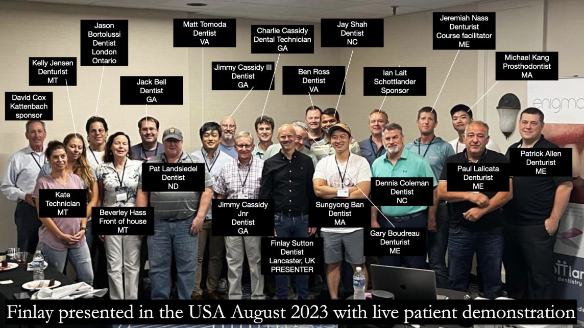 FINLAY'S LIVE COMPLETE DENTURE COURSE WITH LIVE PATIENT DEMONSTRATION IN PORTLAND, MAINE, USA