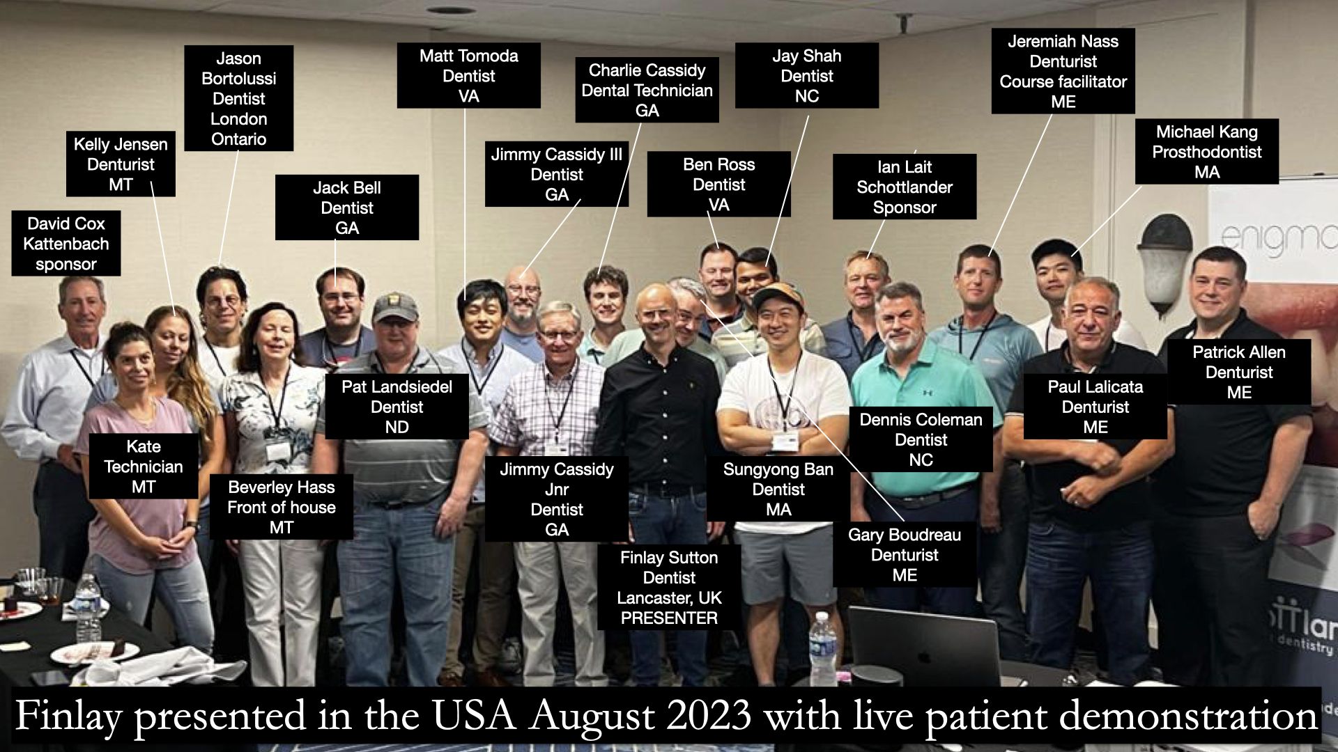 FINLAY'S LIVE COMPLETE DENTURE COURSE WITH LIVE PATIENT DEMONSTRATION IN PORTLAND, MAINE, USA